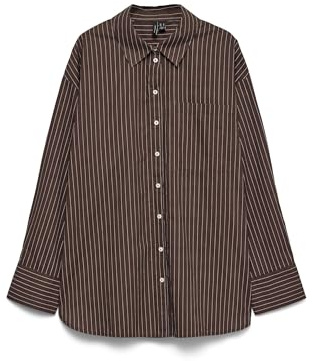 Vero Moda Vmfanni Ls T-Shirt WVN Exp Sb2 GA, Marron Chocolat, X-Small Femmes