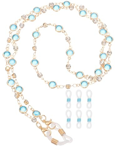 sourcing map Glasses Chain, Rhinestones Eyeglasses Strap Stylish Mask Lanyard Chains with Chain Ends for Women