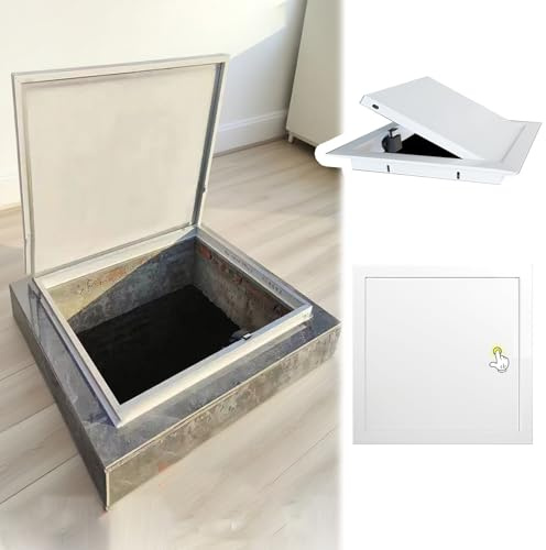Panneau d'accès au sol personnalisable – Porte de grenier en aluminium à ouverture par pression pour plomberie et électricité – Panneaux isolés en noir, blanc, gris (45 x 60 cm)