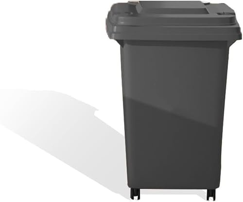 UCKYSU Contenedor Basura For Exteriores 240 L Con Tapa Ruedas Resistente For Uso Residencial Comercial(Black,50L)