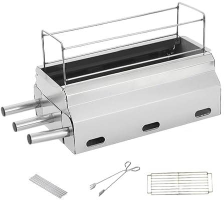 Ronyme Barbacoa portátil, versátil, Estable y sin, con asador extraíble para jardín, Viajes, Fiestas al Libre y Cocina en el Patio, XL