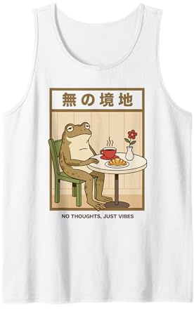No Hay Pensamientos, Solo Vibraciones, Cabeza vacía, Rana, Zen japonés Camiseta sin Mangas