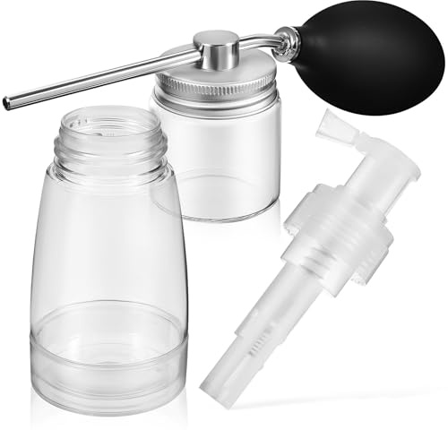 NULYLU 180ml Hair Powder Applicator Bottle and Spray Bottle Set Refillable Hair Fiber Spray Dispenser and Oil Application Portable Beauty Tool for Travel and Daily Use