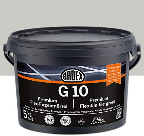 Ardex Mortier de jointoiement flexible G10 de qualité supérieure - 5 kg - Gris ciment