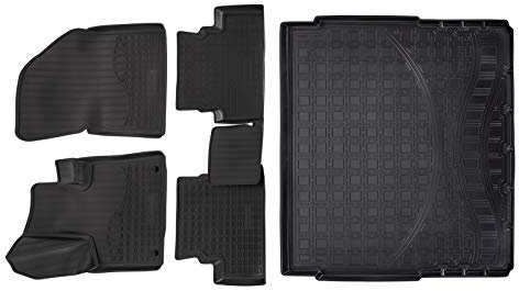 J&J AUTOMOTIVE | Allwetter TPE Gummimatten + Kofferraumwanne Set Für 3008 ab 2017, Antirutsch, Passgenau, Rand 2-4cm, Schwarz
