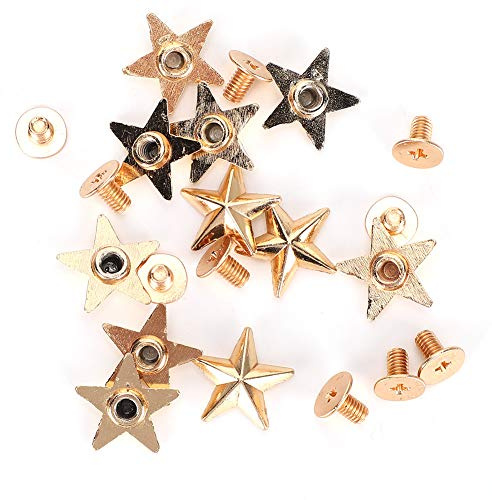 Juego de 50 tachuelas estrella remaches decorativos para bricolaje ropa zapatos monedero bolsas Golden