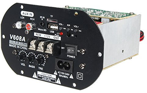YONGYAO V608A 80W Modulo Scheda di Hi-Fi da Auto Macchina Subwoofer Amplificatore Basso Woofer ad Alta Potenza con Porta TF USB 110V-220V