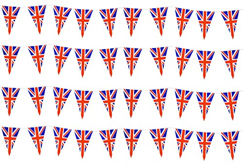 Rocking Party Union Jack Flag Bunting Great Britain Olympics Team GB - Triangle - 20m, Multicolor