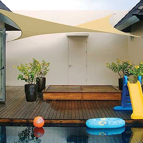 Hilftio Sonnenschutz Balkon ohne Bohren 1x1.5m Sonnensegel mit kit Segeltuch Pergola Wasserdicht mit Sonnensegel Befestigung 98% UV Schutz Polyester Wasserabweisend Garten Balkon, Sandgelb