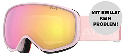 ATOMIC COUNT S STEREO Skibrille - Rose - Klare Sicht & Blendschutz - Hochwertige Verspiegelung - Brille mit Live Fit Rahmen - Over The Glasses-kompatibel für Brillenträger