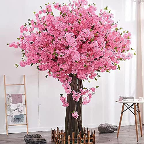 Cerisier Japonais Artificiel Souhaitant Arbre Faux Pêcher Grande Plante Cerisier Fleur Faux Sakura Fleur Bureau à Domicile Décor,Rose,2X1.5M