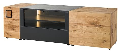 MASSIVMOEBEL24.DE | KITZBÜHEL Lowboard 2 Wildeiche Natur geölt/lackiert - Verschiedene Größen, Farbe:Natur geölt/lackiert, Größe:170x52x52 cm (BxTxH)