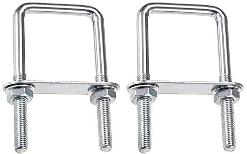 duoyif U Bolzen M8 75x110mm U Schrauben M8 Bügelschraube Quadratische Edelstahl Mit Mutter Rahmenplatte Unterlegscheibe U Bügel Für Rohr Befestigung Auto Schiffen Abschleppen 2Stück (75 x 110 mm)