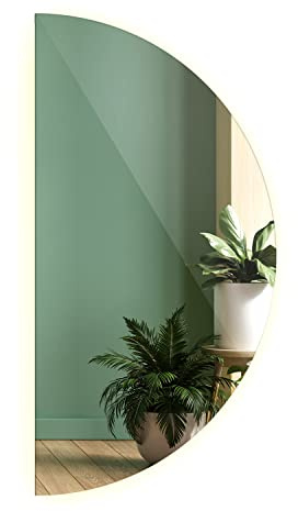 Tulup LED Luce Calda Specchio semicircolare per bagno make-up 80 cm