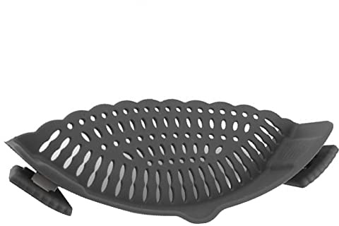 Passoire à Clipser pour Pot, Passoire en Silicone Snap N Strain et Passoire à Pâtes, Passoire Mains Libres en Silicone, Passoire de Cuisine pour Spaghetti Pâtes Viande Légumes(Noir)