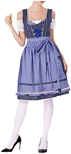 Rrunsv Trachtenmode Exklusives Designer Midi Dirndl Josepha inkl. Spitzen Dirndlschürze und Charivari Gr. 32-54 Dirndelkleider für Frauen Mädchen Oktoberfest Outfit Dirndlkleid Trachten Kleid A051