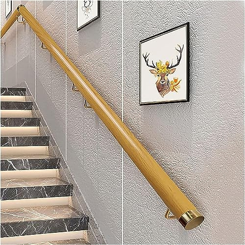 ELzEy Balaustradas Pasamanos de Escalera con Soportes Ancianos y discapacitados Barras de Seguridad Barandilla de Escalera Antideslizante de PVC (Color : Gold, Size : Length-100Cm/3.3Ft)