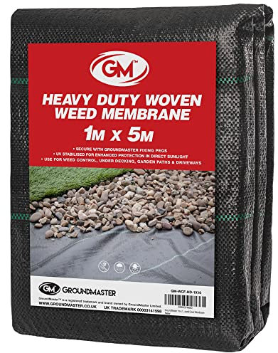 GroundMaster Unkrautvlies Extra Stark (1 m Breit x 5 m Lang) - 100g/m² Unkrautvlies Wasserdurchlässig, Bodengewebe Unkrautflies für Garten, Hochbeet, Einfahrt usw., Anti Unkrautvlies Pflanzfolie