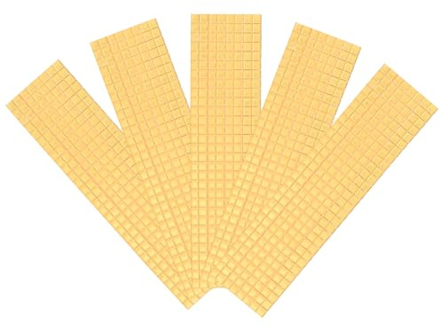 QUARKZMAN 5 Stück Fliesenaufkleber, 5x5 mm Fliesenfolie Bad Fliesen - Gold | Mosaikfliesen überkleben Bad Küche Wohnzimmer Dekoration