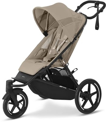 CYBEX Gold AVI SPIN Kinderwagen, Ab Geburt bis ca. 4 Jahre, Max. 111 cm und 22 kg, City-, All-Terrain-Kinderwagen, Almond Beige