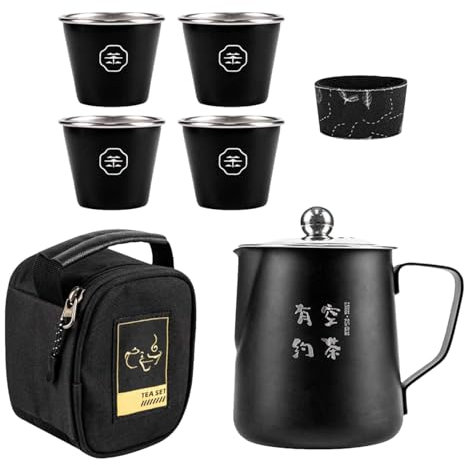 Leryveo Juego de té de viaje, Juego de té portátil | Teteras de acero