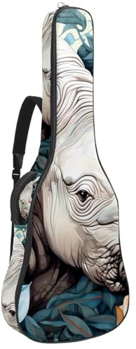 Bassgitarrentasche mit Kunstblumen Rhino 36, Tasche für Akustikgitarre, 101,6 cm (40 Zoll) E-Gitarrenkoffer, wasserdichte Oxford E-Gitarre, Gigbag für akustische Konzertgitarre, Ukulele, Kunstblumen