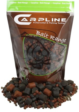 Carpline24 Halibut Pellet Mix - 5 kg - 2-20 mm - Karpfenfutter zum Anfüttern & Angeln von Karpfen, Carp Baits, Futterpellets als Angelköder, Verschiedene Partikelgrößen