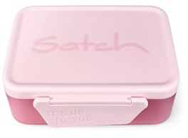 Satch Brotdose Rosa | Mit Trennfach, spülmaschinenfest für eine hygienische und praktische Nutzung im Alltag