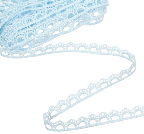 QUARKZMAN Blumen Spitzenband, 0,35 x 5 Yards Polyester besticktes Häkel-Spitzenband Stoff zum Nähen, Hochzeitsdekorationen, Stirnbänder, DIY-Bastelarbeiten