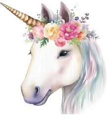 Edible print Pretty Unicorn Cake topper decoration icing paper up to 7 - uncut (5)