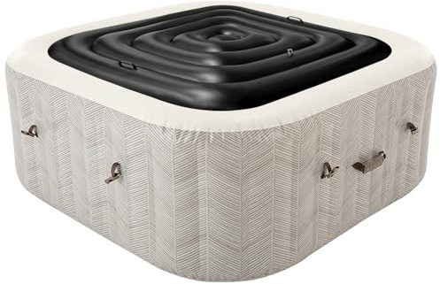Aufblasbare Abdeckung Whirlpool - Mspa Whirlpool Thermoabdeckung quadratisch -Thermoabdeckung für Whirlpools Outdoor Winterfest (Schwarz 138 cm)