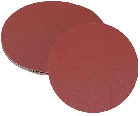 sourcing map 8pcs 250mm PSA Sanding Discs, 80 Grits Aluminum Oxide Self Adhesive Stick Back Sandpapers, No-Hole Round Wet/Dry Sander Papers, Sand Auto Car Paint, Wood, Metal