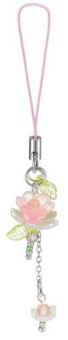 SHOFUL Agromusk Rosa Lotus Blume Handy Charm, Süße Perlen Handyband Handytasche Anhänger Geschenk für Frauen Y2K Accessoires（Rosa）