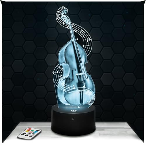 Lampephoto.fr - Lampada 3D Violoncello Musica Musicista Lampada Tattile a LED, Effetto Ologramma 3D, Idea Regalo Natale Compleanno per Ragazzo o Ragazza, Oggetto decorazione camera