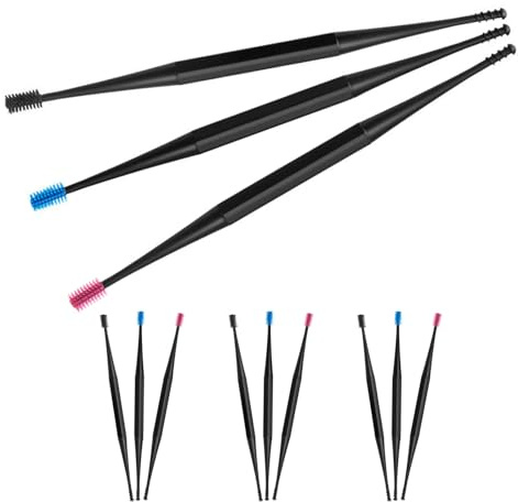 Healvian 12pcs Silicone Spiral Ear Cleaner Wax Removal Tool Double-Ended Soft Silicone Earwax Removal Tool for Ear Cleaning