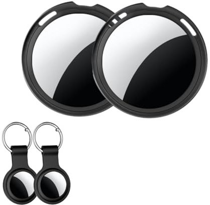 Air Tracker Tags-2 Pack [Apple MFi Certified] Smart Bluetooth Item Finders Pair with Apple Find My (IOS Only)Worldwide Real Time Tracking Locator Waterproof for Key Kid Pet Backpack Wallet Dog Luggage