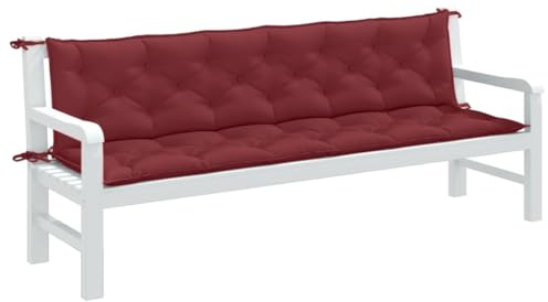 Frdhee Gartenstuhl Auflage,Gartenbank-Auflagen 2 STK. Melange Weinrot 200x50x7 cm Stoff für Schlafzimmer und Wohnzimmer