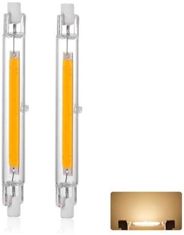 Lampadina LED R7S 118mm Dimmerabile, AC 230V R7S COB LED Lampada 118mm 30W Sostituzione Alogena J118 300W, Bianco Caldo 3000K 3000LM, Senza Sfarfallio, 360° Luce LED Lineare Proiettore, 2 Pezzi