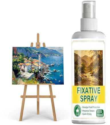 fayarrd Fissativo Spray per Arte - 100ml Asciugatura Rapida Anti-Sbavature Copertura Fissante - Fissativo per Pastelli a Olio - per Guazzo Acrilici Carta da Parati Arte Craft Oli Carboncino