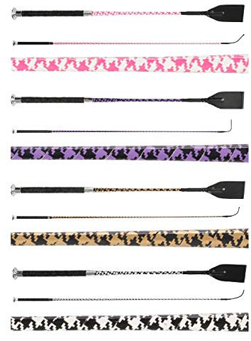 NETPROSHOP Dressurgerte & Springgerte mit Hahnentrittmuster - Stilvolle Reitgerte in 3 Längen (50/90 / 110 cm) & 4 Farben, Groesse:90 cm, Farbe:Schwarz