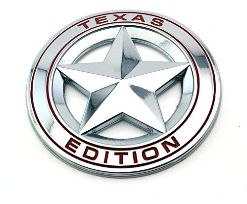 Garage-SixtySix Texas Edition Star Chrom Metall Emblem Aufkleber (rot)