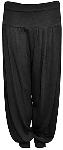 Fashion Oasis Kids Childrens Girls Dance Wear Harem Ali Baba Baggy Pants Trousers in Ages 7-8, 9-10, 11-12 & 13 (5-6 Years, Black)