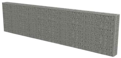 vidaXL Mur à Gabion Couvercles Acier Galvanisé 600x30x150 cm Jardin Terrasse