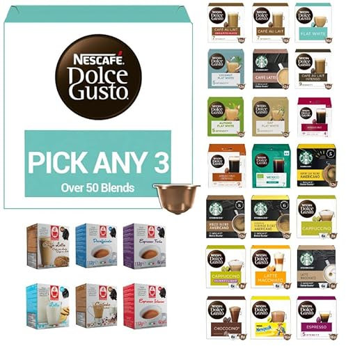 Nescaf Original and Compatible Coffee Pods. Pick Any 3 Packs from 50+ Flavours Inc. Decaf, Espresso, Latte, Hot Chocolate, Cappuccino, Caramel, Mocha, Skinny, Chai Tea & More.