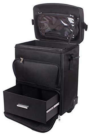 Roboraty Trolley Kosmetikkoffer Mit Reißverschluss Und Schubladen,Beauty Salons Trolley Koffer,Rollgepäcktasche Auf Rädern,Ladies Nails Makeup Toolbox