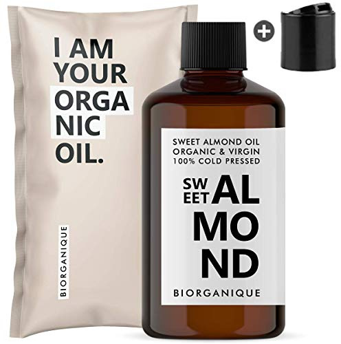Huile d'Amande Douce BIO | Pure, Naturelle et Pressée à froid - 50 ml - Soin pour Massage, Corps, Peau, Anti-âge, Visage