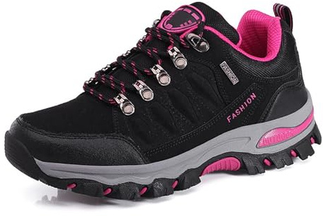 LZQpearl Chaussures Trekking & Randonnée pour Femmes, Chaussures De Marche en Plein Air pour Toutes Les Saisons, Chaussures De Sport Basses, Escalade, Voyage, Pêche, Camping (Black,39 (UK 5.5))