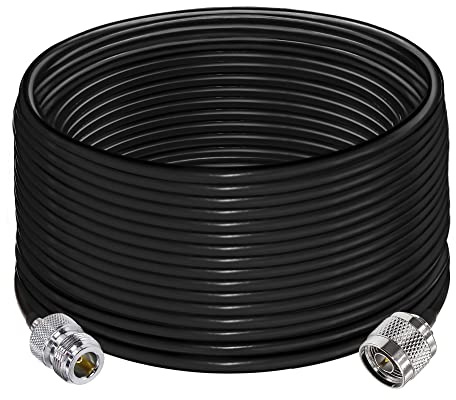 TUOLNK N-Typ Kabel RG58 50ft(15M) N-Stecker auf N-Buchse Verlängerungskabel Verlustarm N-Kabel Stecker auf Buchse Schwarz für Wifi Router 3G 4G LTE Antenne