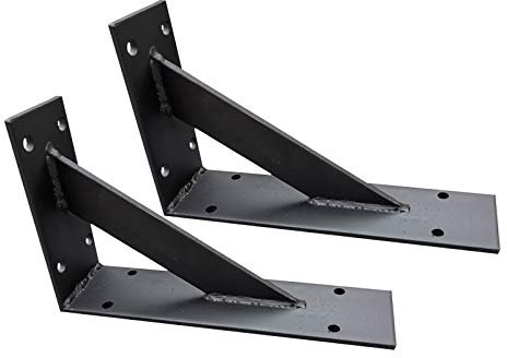 LIGUOYI Support D'étagère Mural, Fixation, Heavy Duty, 2 Pièces NOI Etagere Triangle, Haute Qualité Acier, Convient pour Cuisine, Salon, Balcon, avec Vis, Support Invisible