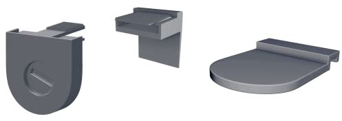 MW GROUP klemmträger plissee - Klemmfix für Plissee Ohne Bohren, Rollo, Minirollo - Plissee Ersatzteile - Set Rollo Halterung Fenster - Klemmträger, Plissee Klemmen (Grau Ohne Bohren)